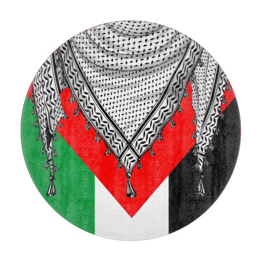 Planche À Découper Keffiyeh Écharpe palestinienne tissu traditionnel (Devant)