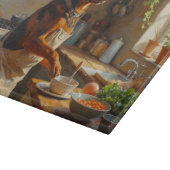Planche À Découper Kelpie Australien Cuisinant dans la Cuisine (Coin)