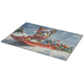 Planche À Découper Kelpie australienne dans Sledge laissez-le neiger  (Coin)