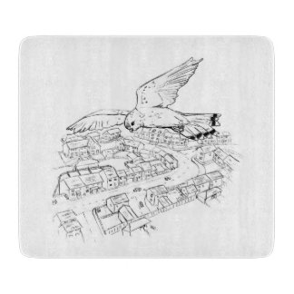 Planche À Découper Kestrel sur la ville photo / croquis