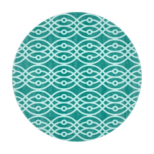 Planche À Découper Kimono imprimé, turquoise et aqua (Devant)