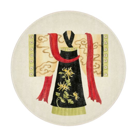 Planche À Découper Kimono japonais traditionnel avec imprimé floral (Devant)