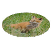 Planche À Découper Kit Renard rouge dans l'herbe près de la tanière (Coin)