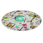 Planche À Découper Kit Tambour : Aquarelle Memphis Retro. (Coin)