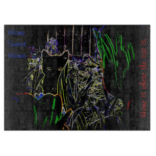 Planche À Découper Kitten dans le Neon Garden-Glass Cutting Board