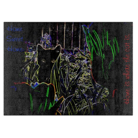 Planche À Découper Kitten dans le Neon Garden-Glass Cutting Board (Devant)