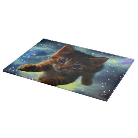 Planche À Découper Kitten Volant Dans L'Espace (Coin)