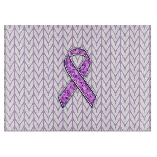 Planche À Découper Knit en cristal de conscience de ruban de rose de (Devant)