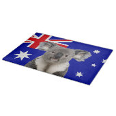 Planche À Découper Koala avec fond de drapeau australien (Coin)