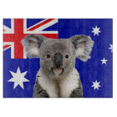 Planche À Découper Koala avec l'Arrière - plan du drapeau australien (Devant)