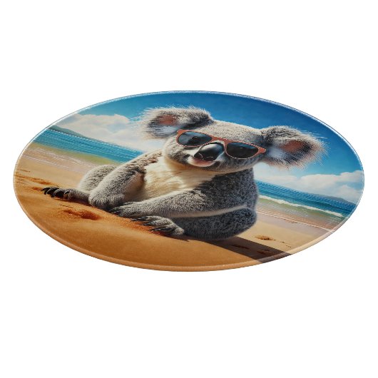 Planche À Découper Koala sur une plage de sable (Coin)