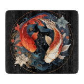 Planche À Découper Koi Poisson Rouge Blanc Yang Yang Japonais Flux d' (Devant)