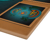 Planche À Découper Kokopelli avec Sun Turquoise Design 3 (Coin)