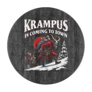 Planche À Découper Krampus arrive à Town Krampus Noël