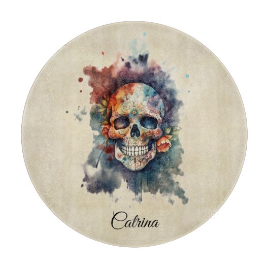 Planche À Découper La Calavera Hermosa, sur mesure (Devant)