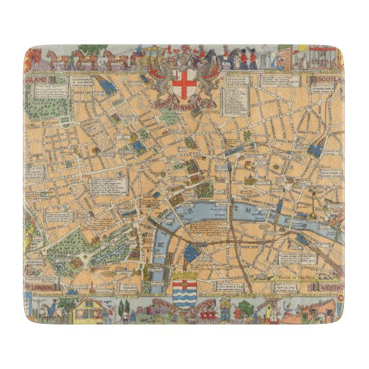 Planche À Découper La carte des enfants de Londres, Angleterre (Devant)