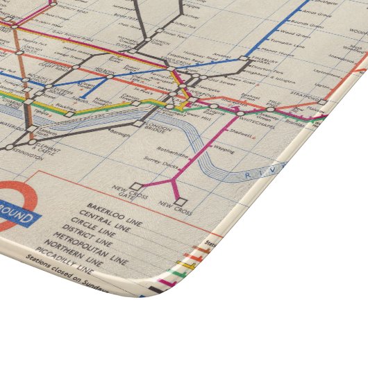Planche À Découper La carte souterraine de Londres (Coin)