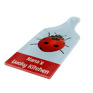 Planche À Découper La coccinelle de la cuisine chanceuse de Nana