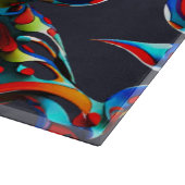 Planche À Découper La Coupe Colorée Bleu Rouge Arabesque (Coin)