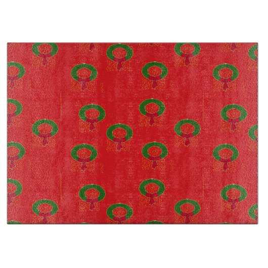 Planche À Découper La couronne de Noël en rouge (Devant)