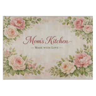 Planche À Découper La Cuisine de Maman Faite avec Amour – Décor Flora