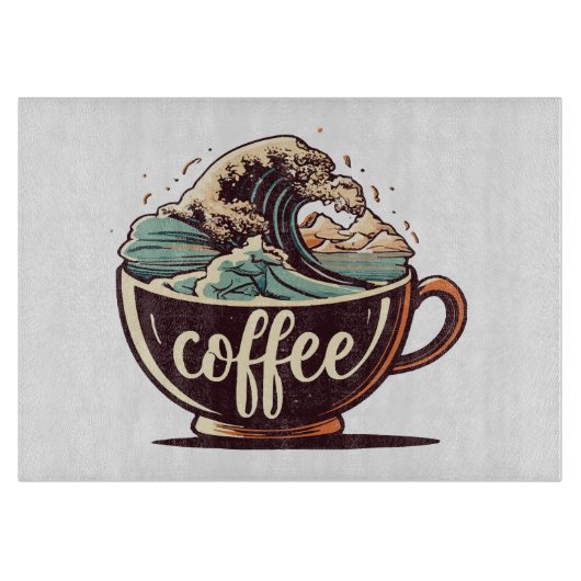 Planche À Découper La Grande Vague De Café (Devant)