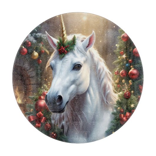 Planche À Découper « La Licorne de Noël » (Devant)