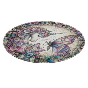 Planche À Découper La Licorne Et Le Papillon