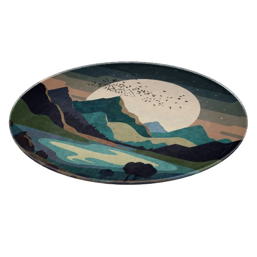 Planche À Découper La Lune Sur Le Lac (Coin)