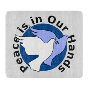 PLANCHE À DÉCOUPER LA PAIX EST ENTRE NOS MAINS