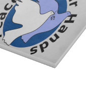 PLANCHE À DÉCOUPER LA PAIX EST ENTRE NOS MAINS (Coin)