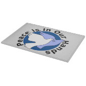 PLANCHE À DÉCOUPER LA PAIX EST ENTRE NOS MAINS (Coin)