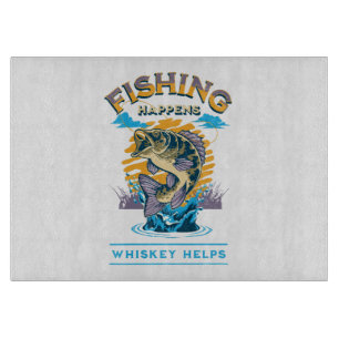 Planche À Découper La pêche arrive. Le whisky aide !