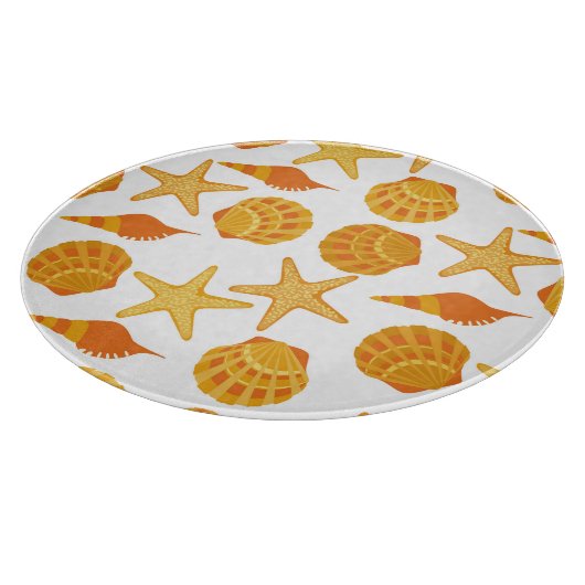 Planche À Découper La plage orange Shell modèlent (Coin)