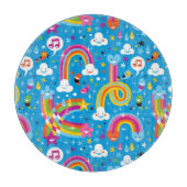 Planche À Découper la pluie d'arcs-en-ciel de nuages laisse tomber le (Devant)