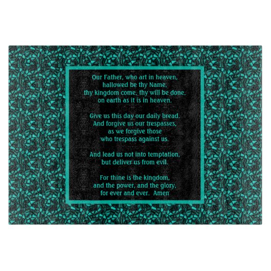 Planche À Découper La prière du Seigneur Notre Père Frontière Abstrai (Devant)