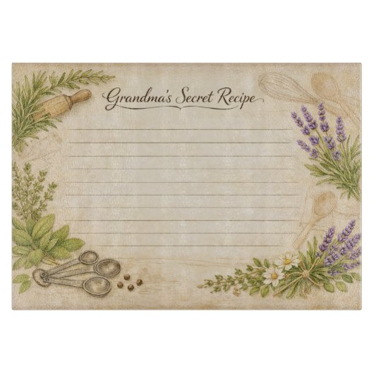 Planche À Découper La Recette Secrète de Grand-mère – Botanique Vinta (Devant)
