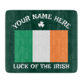 Planche À Découper La Saint-Patrick Drapeau Irlande Nom Personnalisé (Devant)