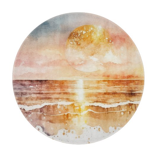 Planche À Découper La série de plage à l'aquarelle Design 1 (Devant)