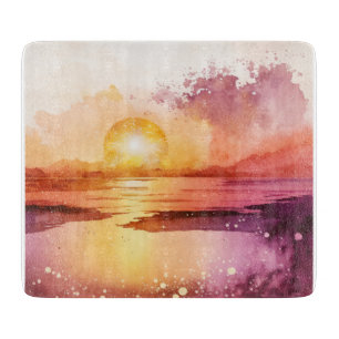 Planche À Découper La série de plage à l'aquarelle Design 3