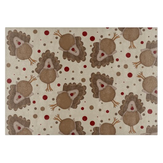 Planche À Découper La Turquie mignonne Thanksgiving (Devant)