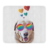 Planche À Découper Labrador Chien avec Coeurs Saint-Valentin (Devant)