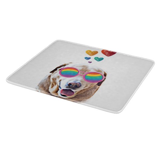 Planche À Découper Labrador Chien avec Coeurs Saint-Valentin (Coin)