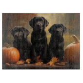 Planche À Découper Labrador Chiot Automne Citrouille de plaisir (Devant)