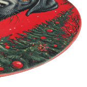 Planche À Découper Labrador noir de Noël avec des arbres de fête (Coin)