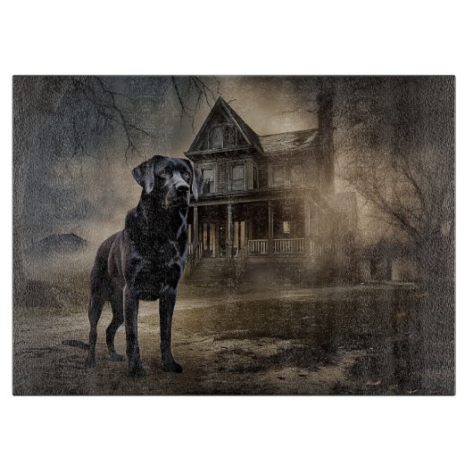 Planche À Découper Labrador noir Halloween Épouvantable (Devant)