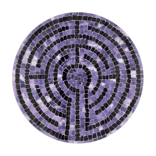 Planche À Découper LABYRINTH VI 12" Table de coupe ronde en verre (Devant)