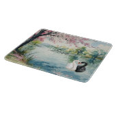 Planche À Découper Lac d'amour des cygnes romantiques (Coin)