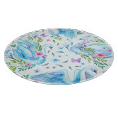 Planche À Découper Lac de cygne, aquarelle mignonne motif sans coutur (Coin)