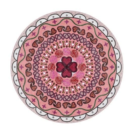 Planche À Découper Lacy Valentine's Day Glass Cutting Board (Devant)
